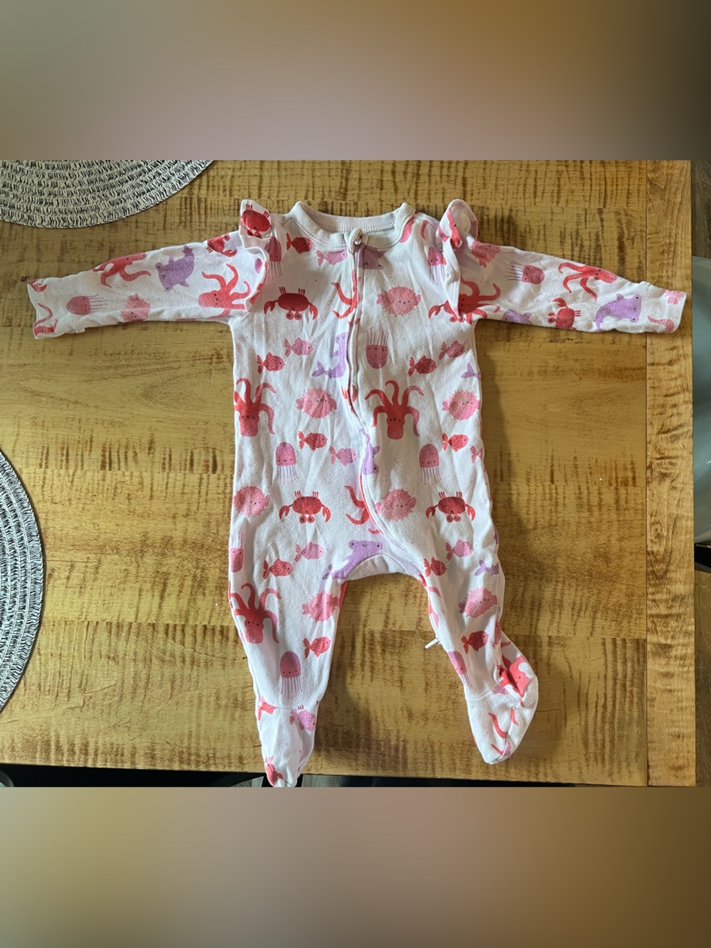 Old Navy Ocean Print Baby Footed Pajamas